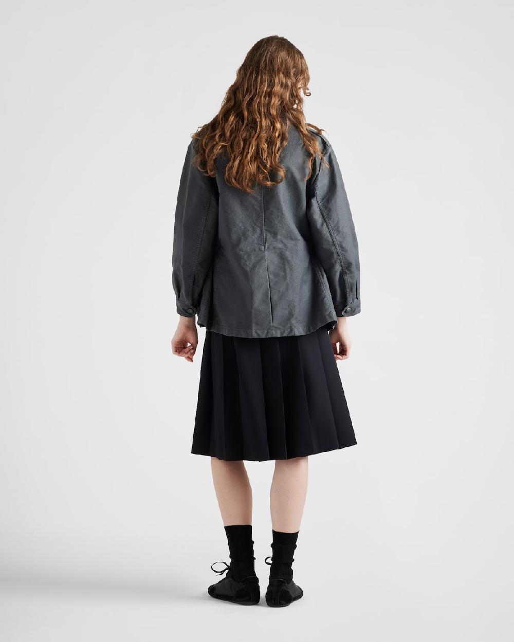 Prada Falda De Gabardina Plisada