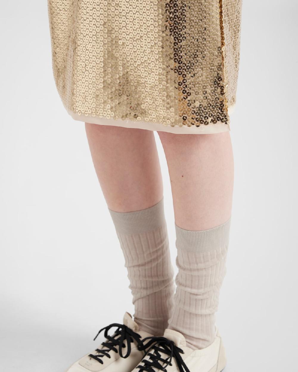 Prada Falda De Lentejuelas