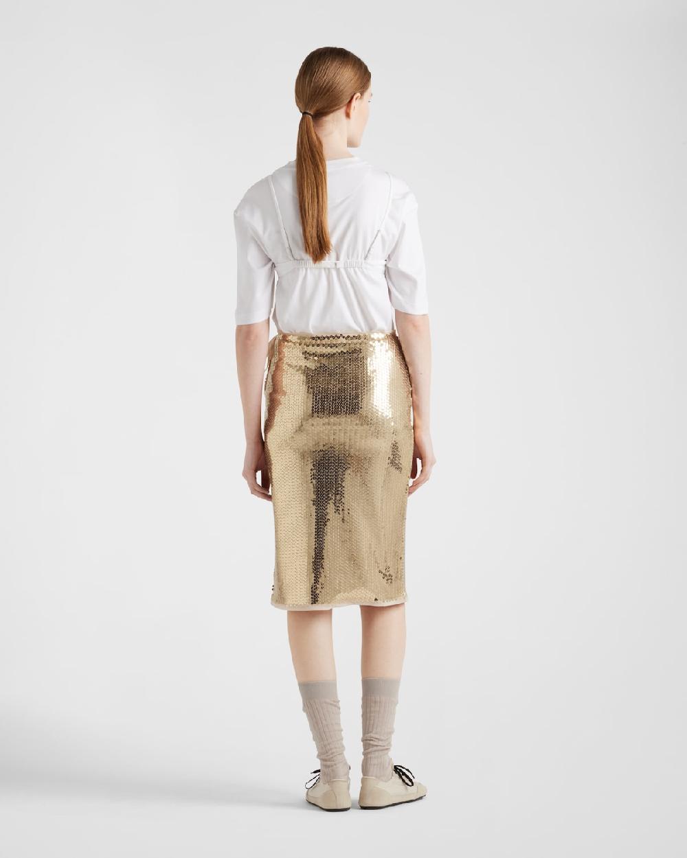 Prada Falda De Lentejuelas