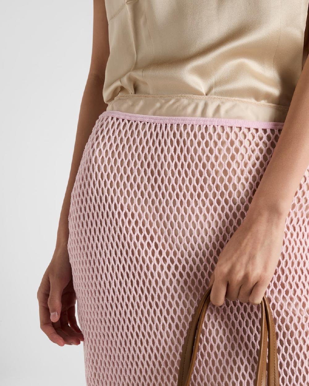 Prada Falda De Malla De Algodón