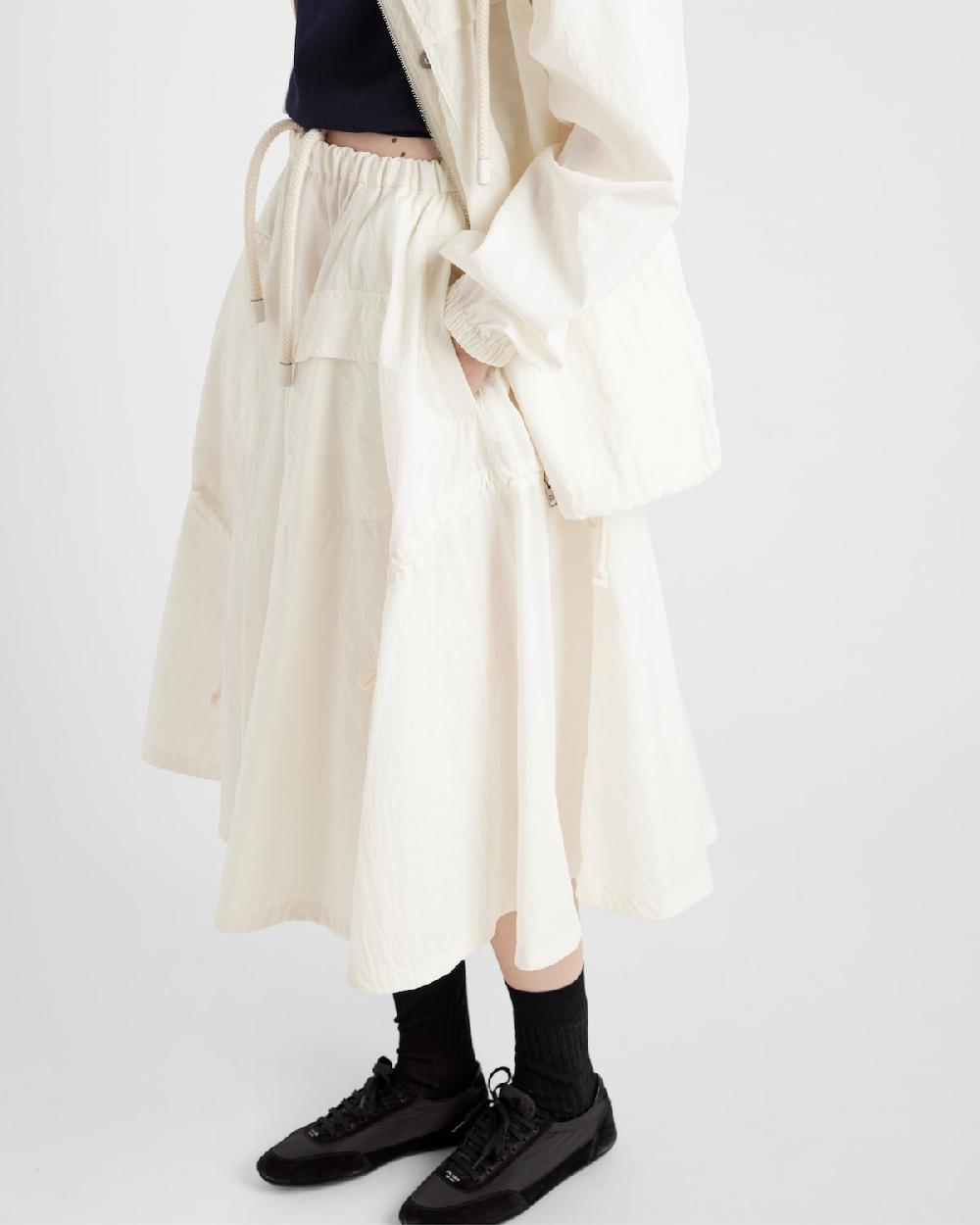 Prada Falda De Pongé Técnico