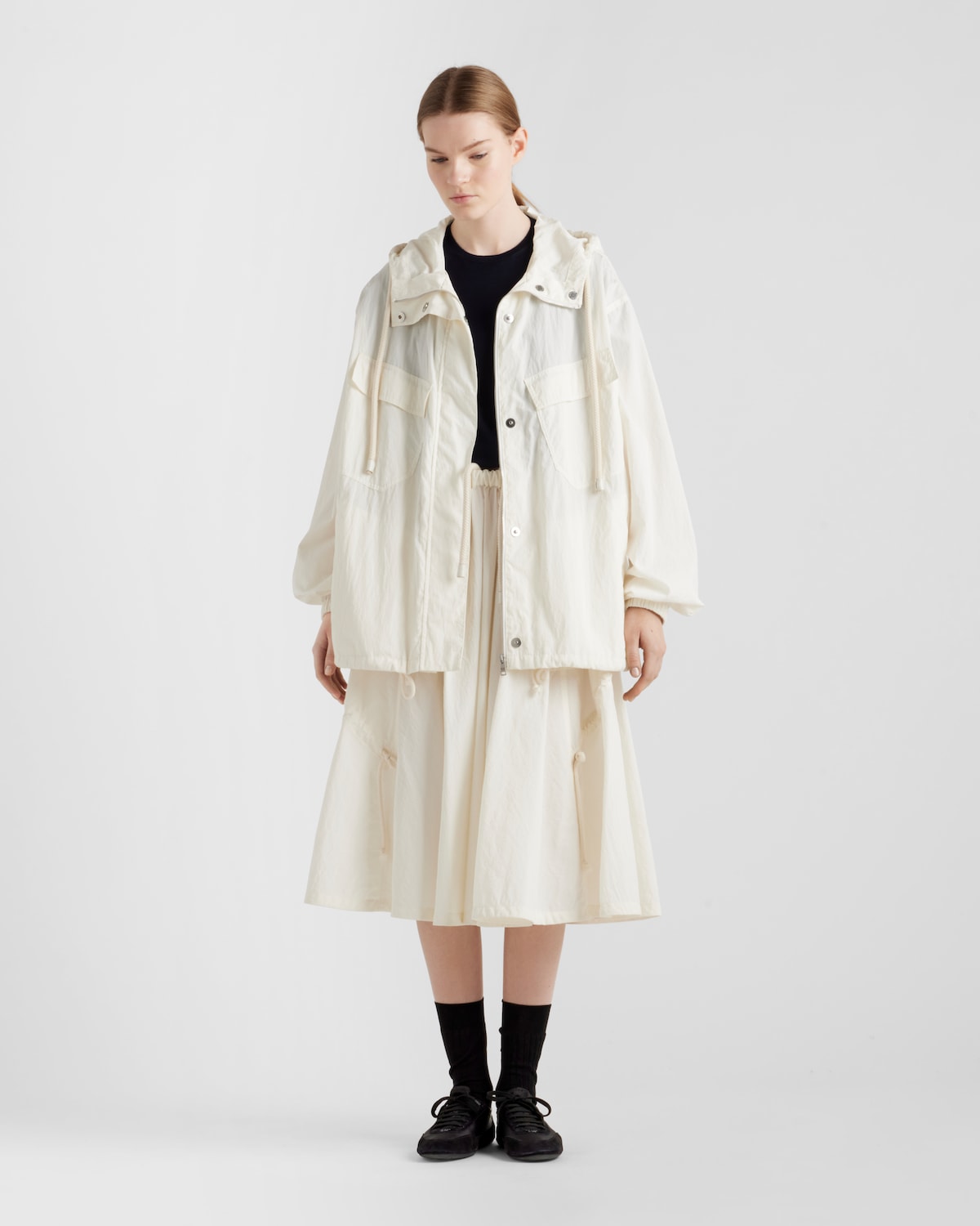 Prada Falda de pongé técnico