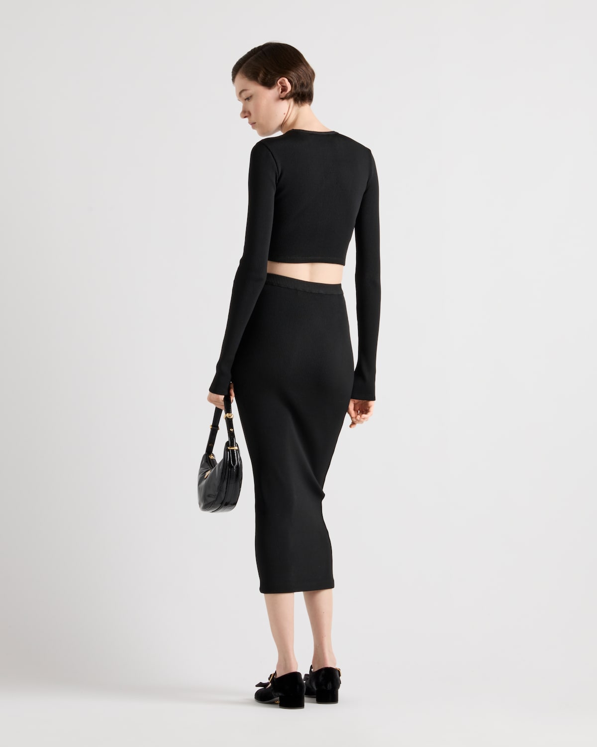 Prada Falda De Punto Acanalado