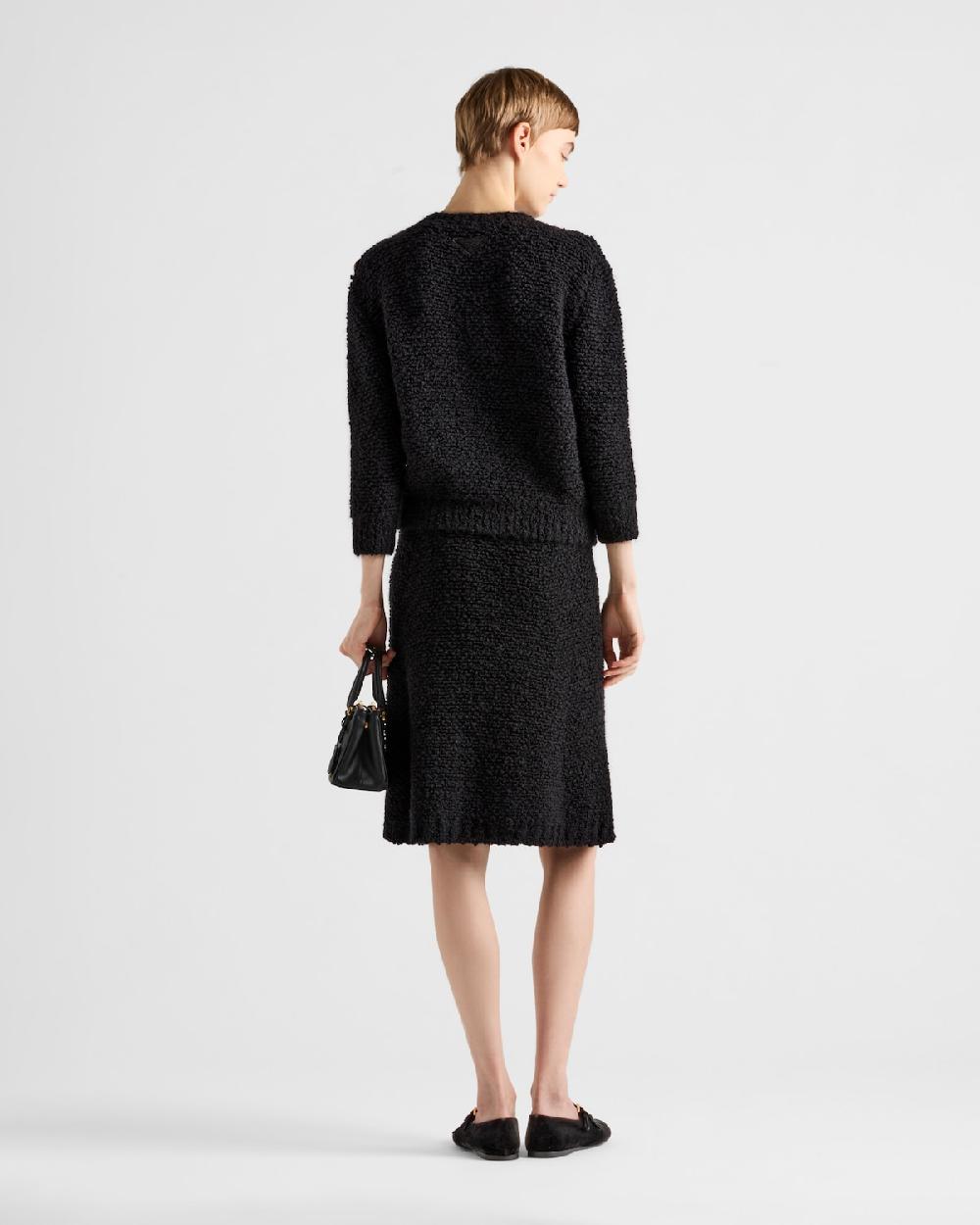 Prada Falda De Punto Bouclé En Mohair