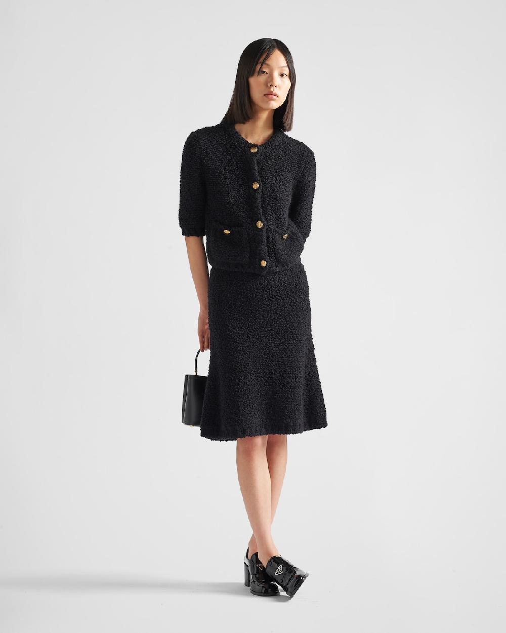 Prada Falda de punto bouclé en mohair