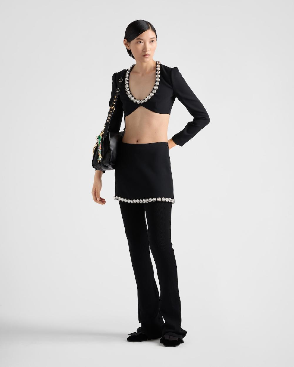 Prada Falda de sablé compacto