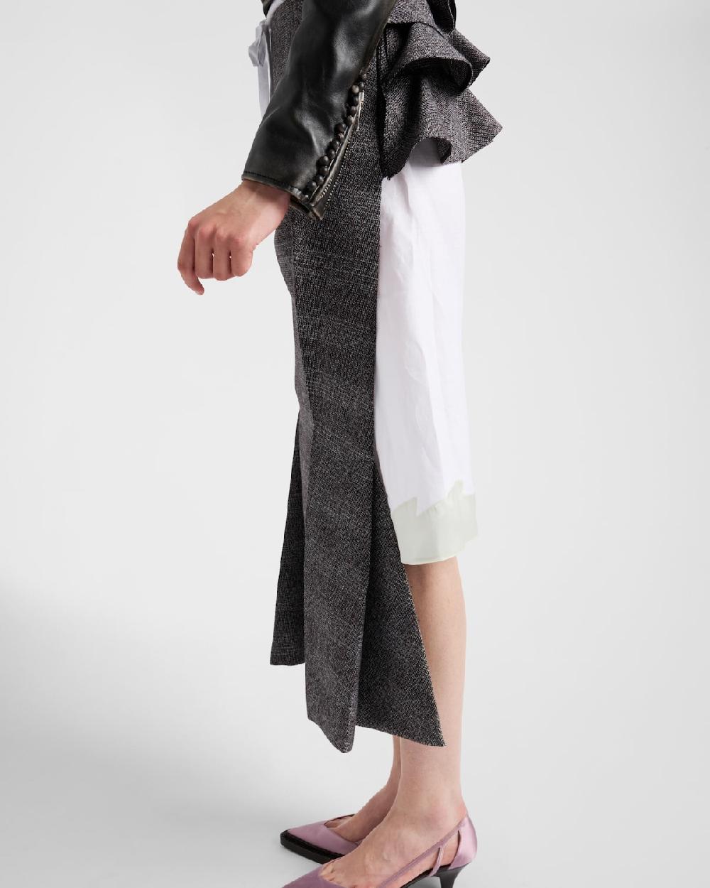 Prada Falda Deconstruida De Grisalla