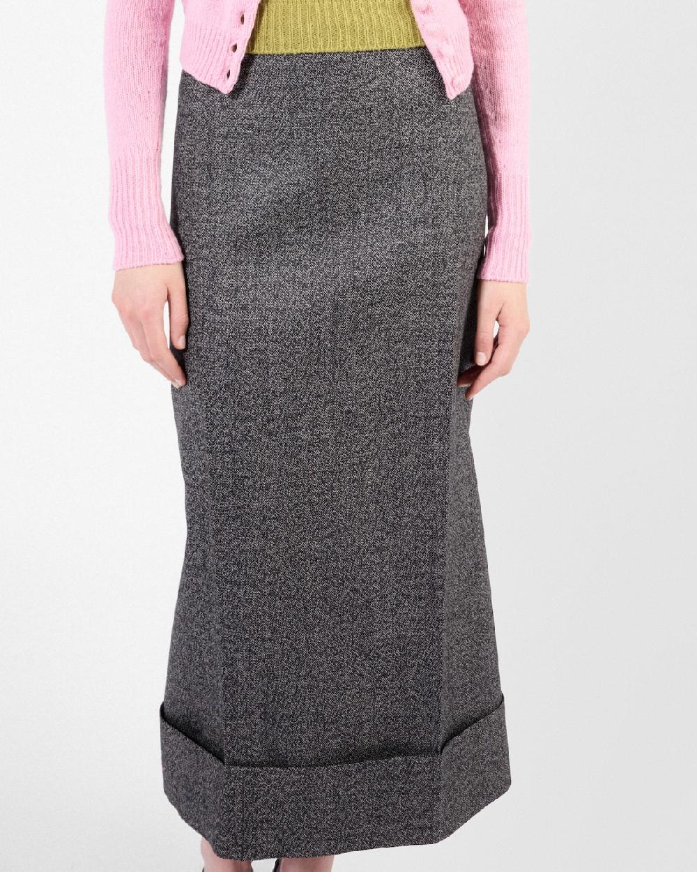 Prada Falda Maxi De Mouliné