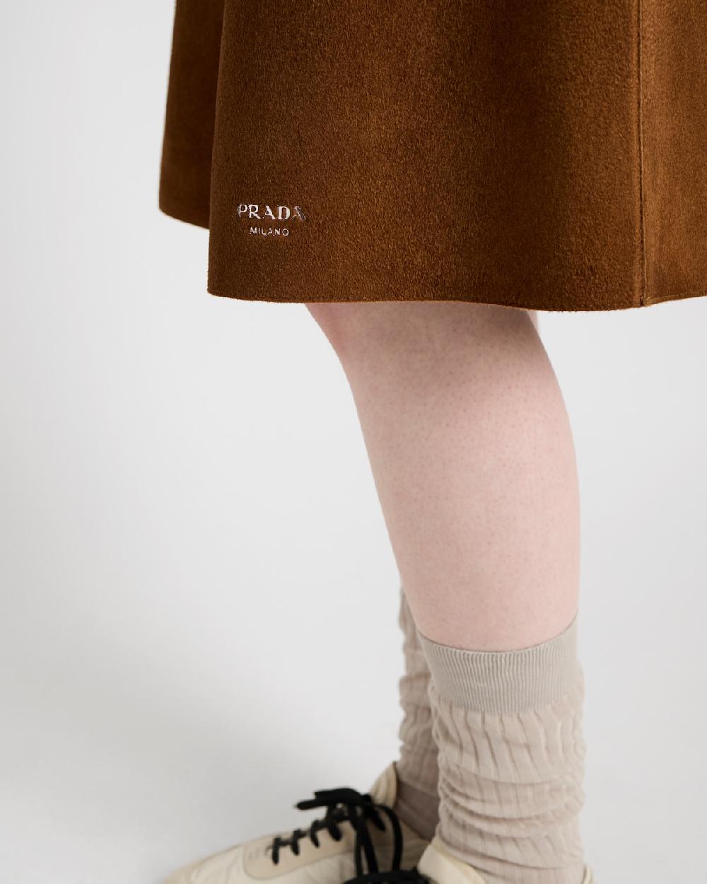 Prada Falda Midi De Ante