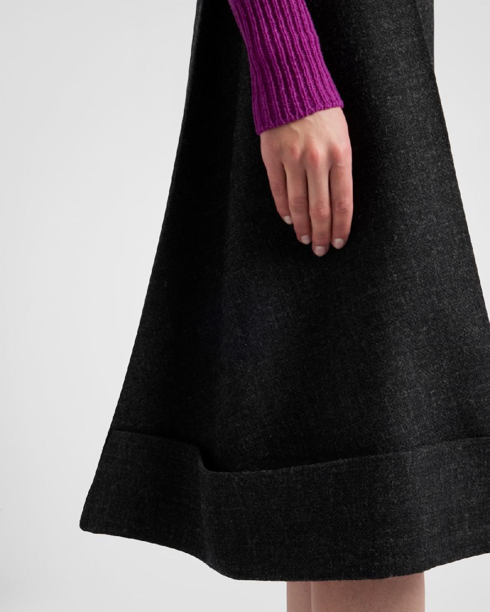 Prada Falda Midi De Aspecto Vintage Con Puntadas