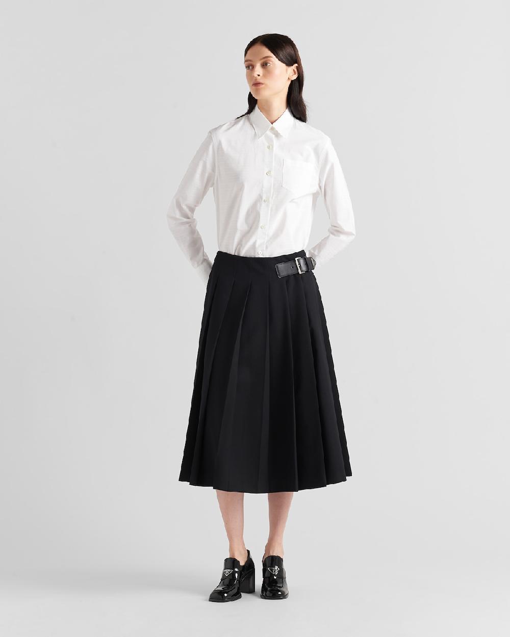 Prada Falda midi de gabardina