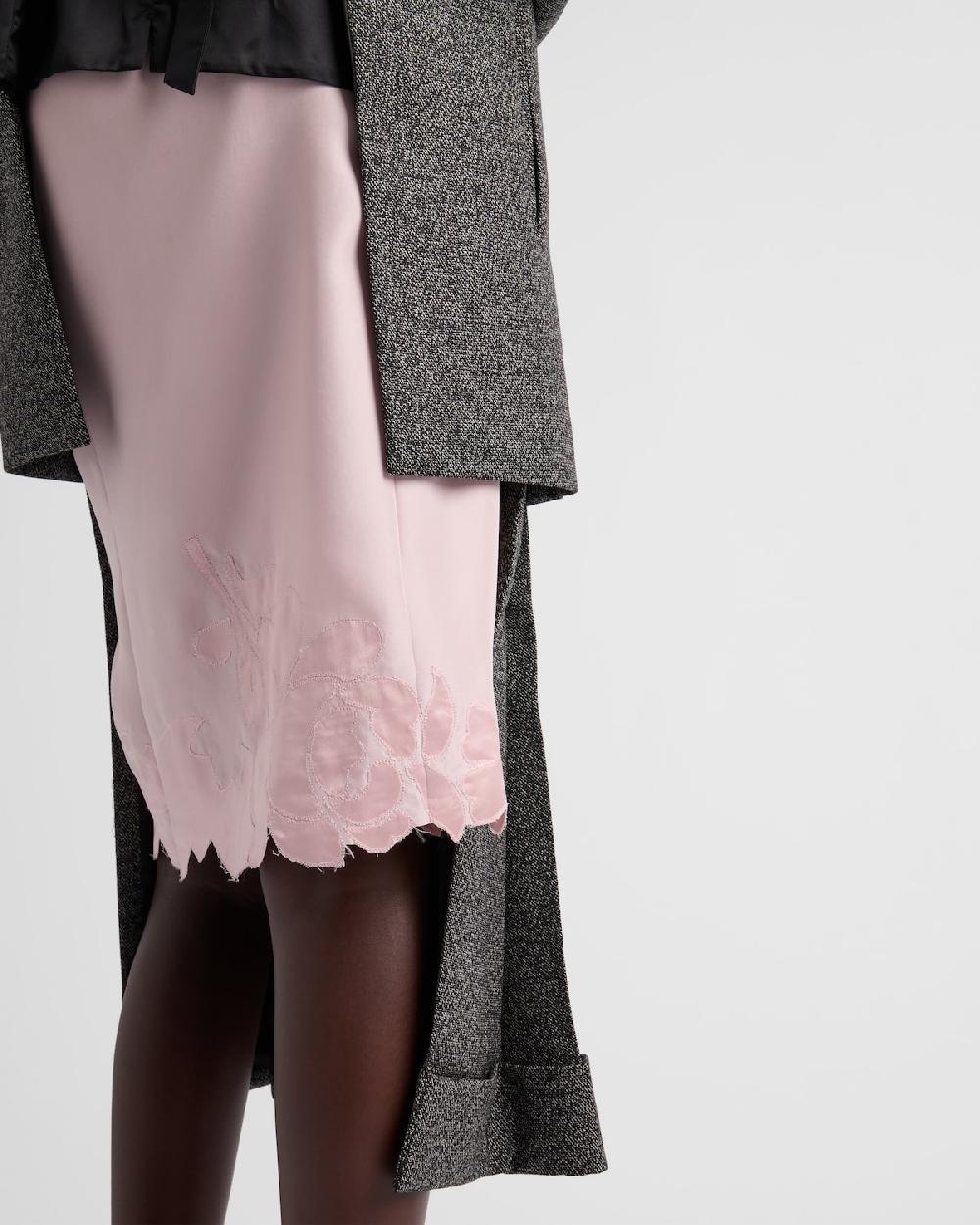 Prada Falda Midi De Lana Mouliné