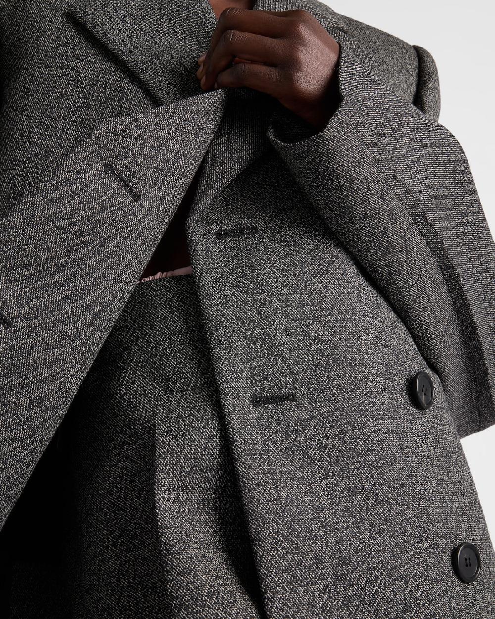 Prada Falda Midi De Lana Mouliné