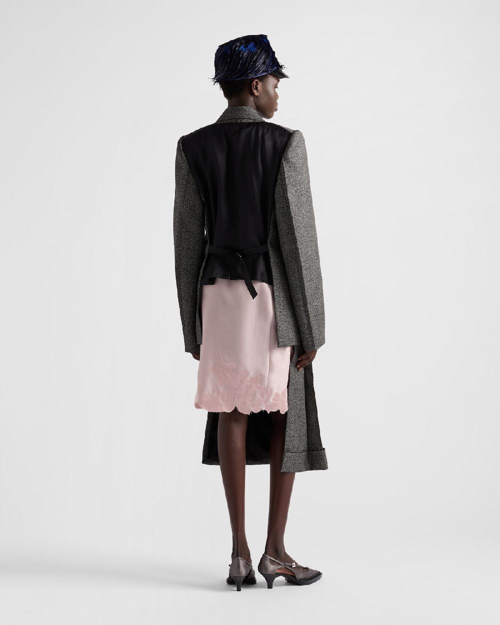 Prada Falda Midi De Lana Mouliné