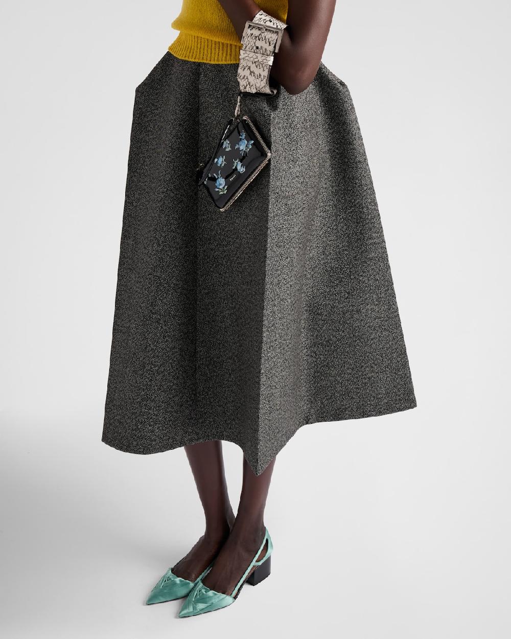 Prada Falda Midi De Mouliné