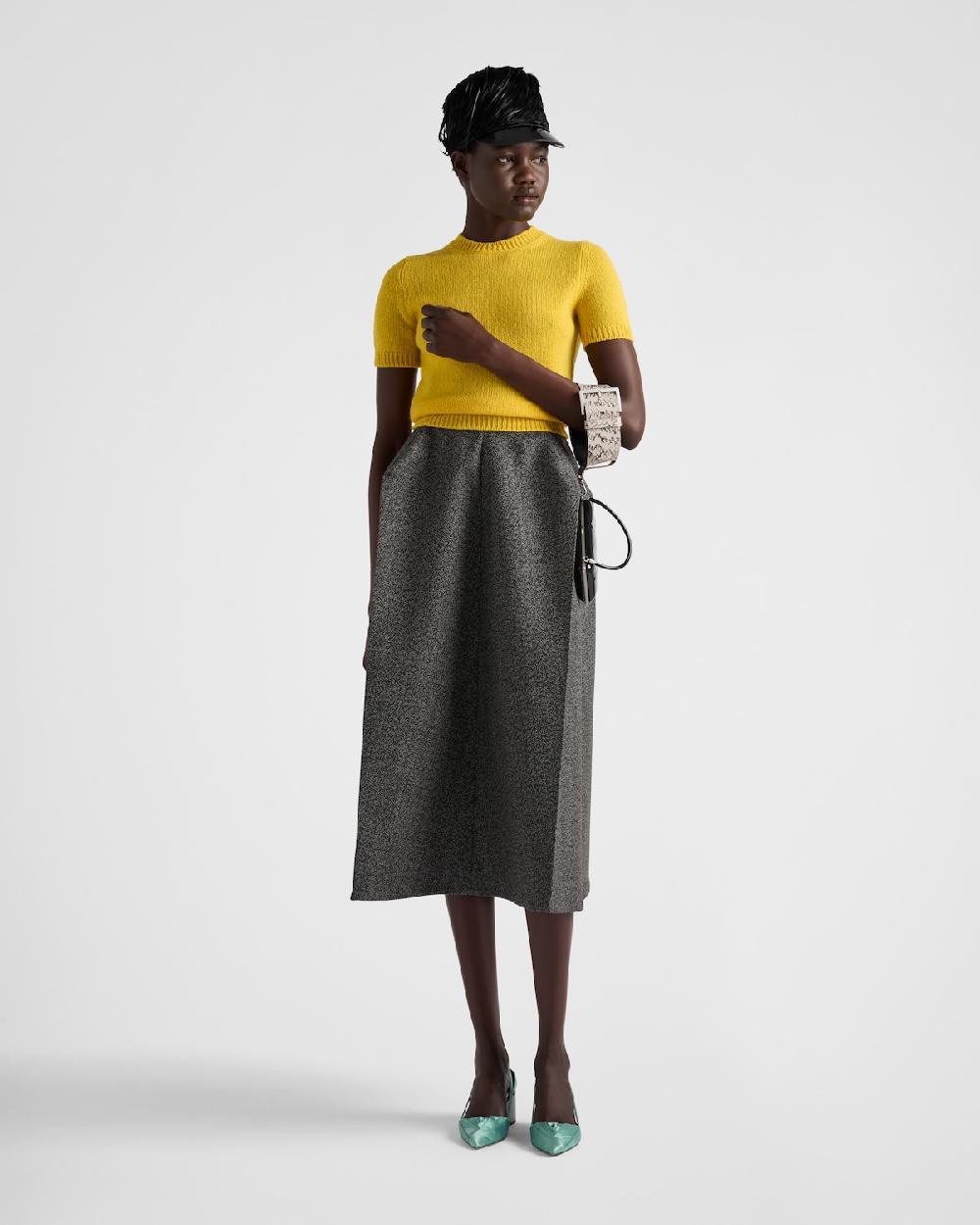 Prada Falda midi de mouliné