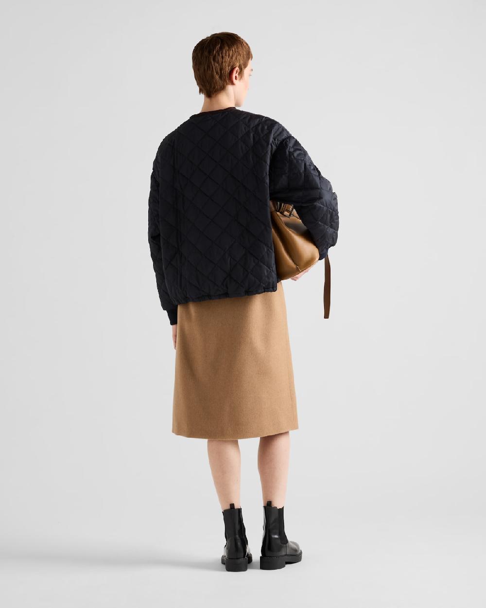 Prada Falda Midi De Pelo De Camello