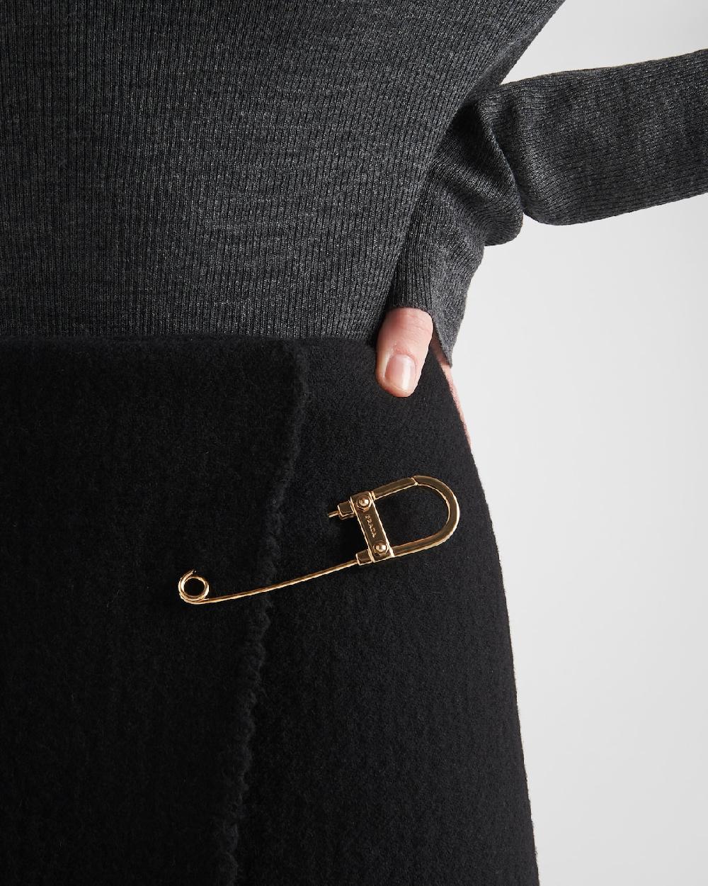 Prada Falda Midi De Sarga