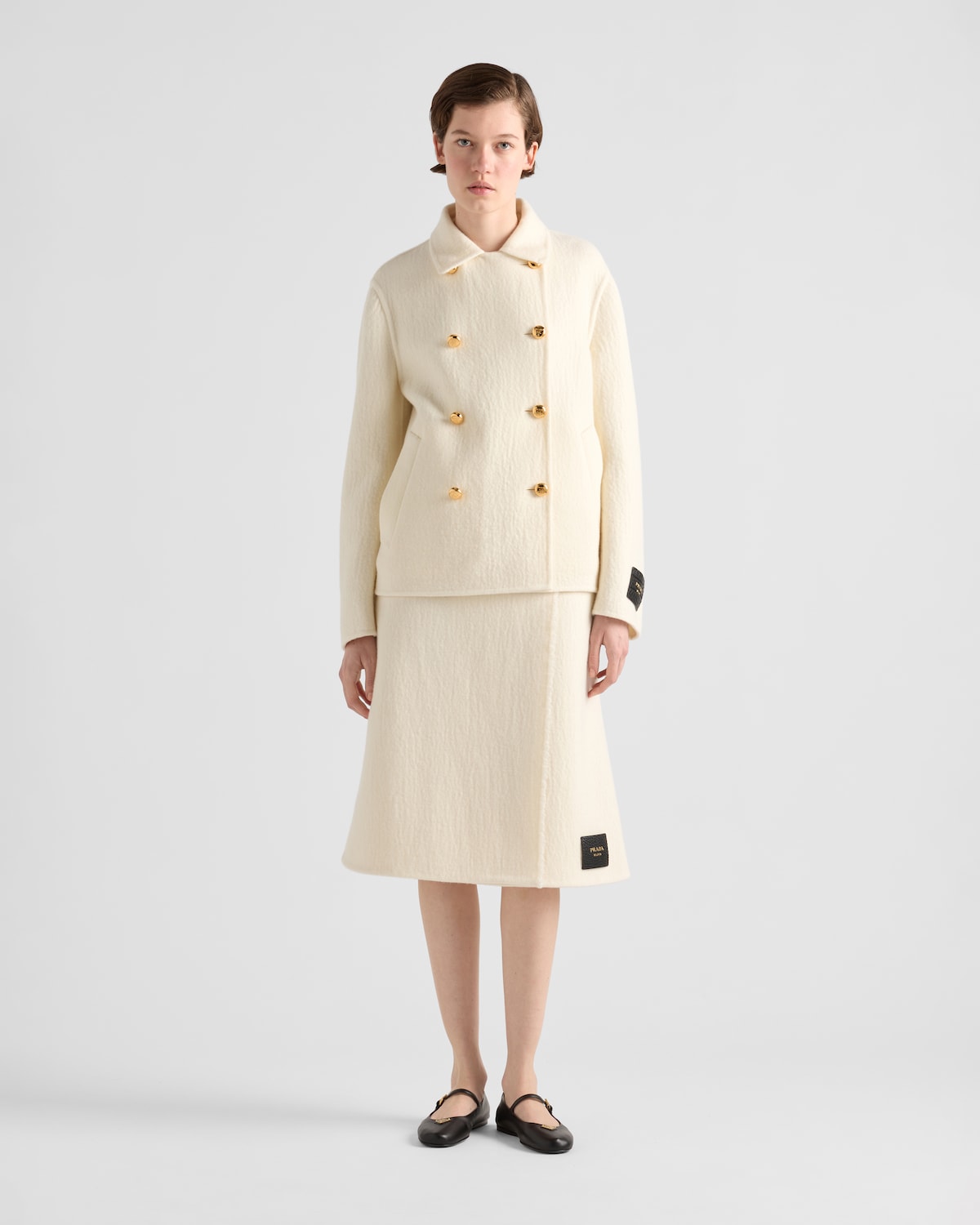 Prada Falda midi de sarga