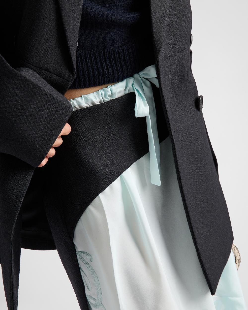 Prada Falda Midi Deconstruida Con Chevrón