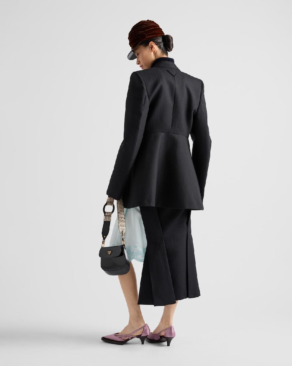 Prada Falda Midi Deconstruida Con Chevrón