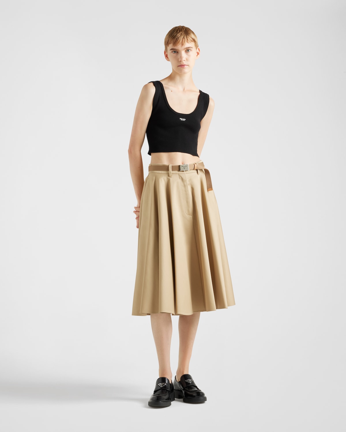 Prada Falda midi tipo chino