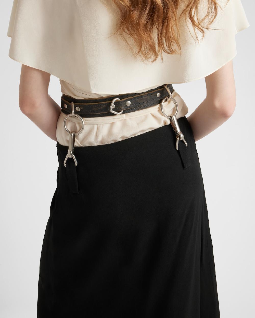 Prada Falda Plisada En Crepé De Cady