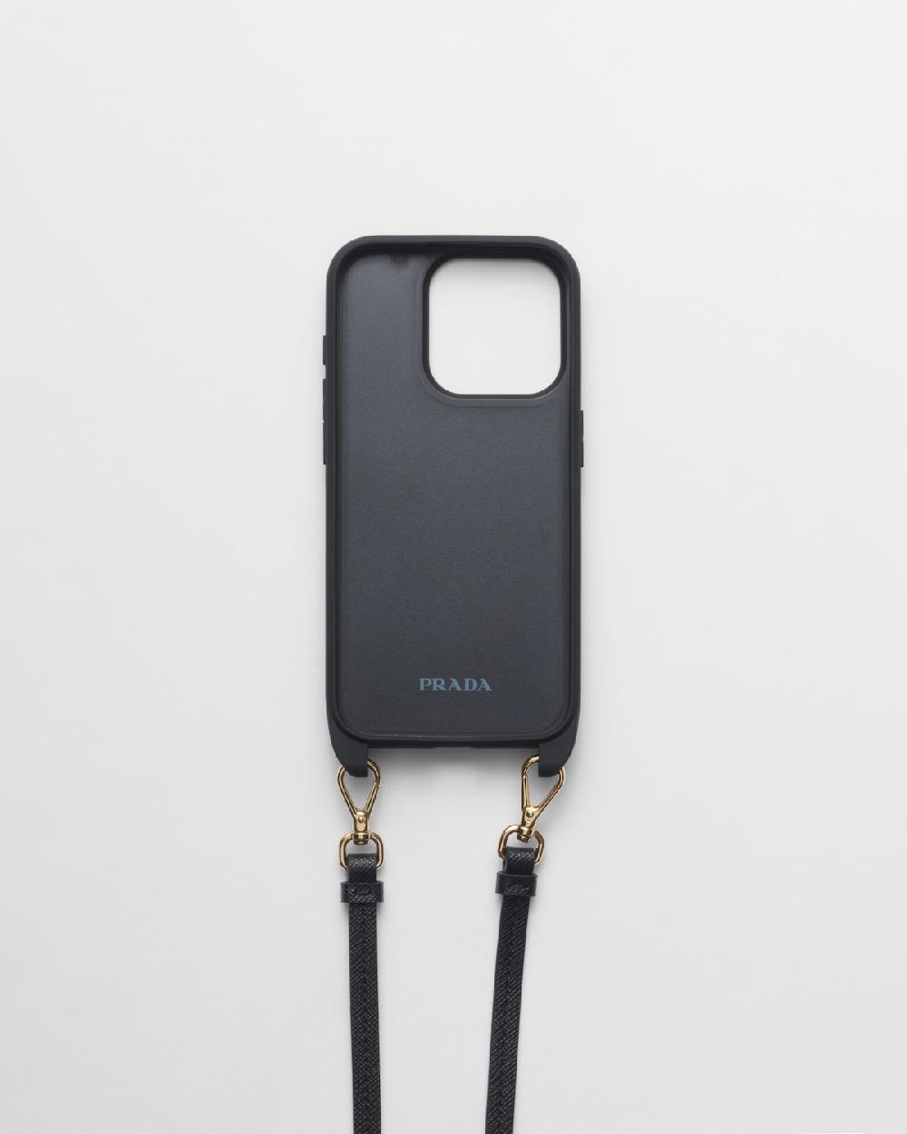 Prada Funda Para IPhone 15 Pro de Piel Saffiano