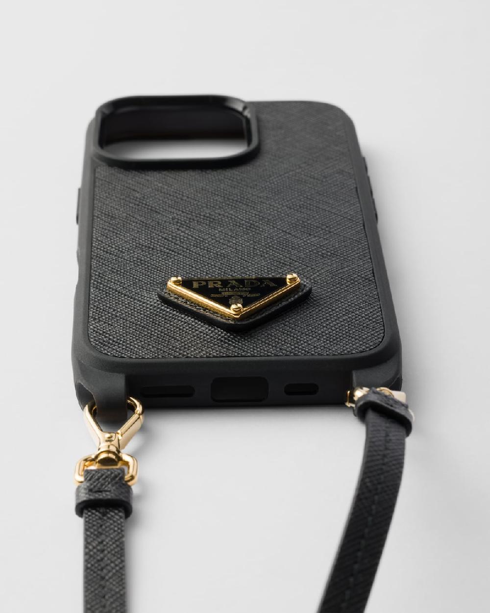 Prada Funda para iPhone 16 Pro de piel Saffiano