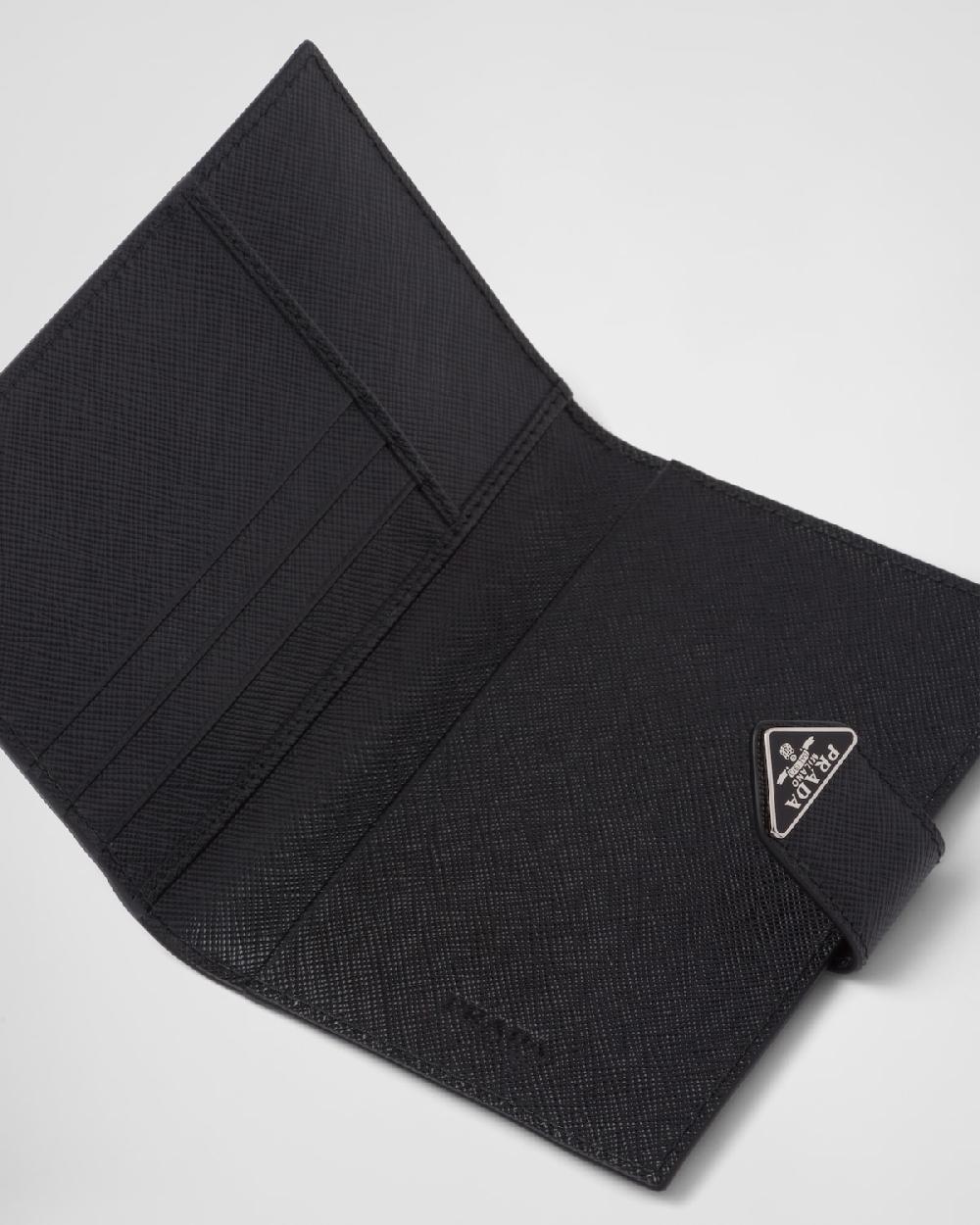 Prada Funda Para Pasaporte De Piel Y Piel Saffiano