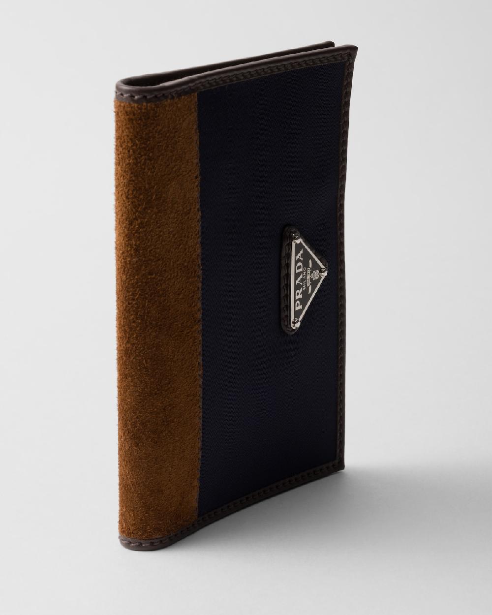 Prada Funda Para Pasaporte De Re-Nylon Y Piel