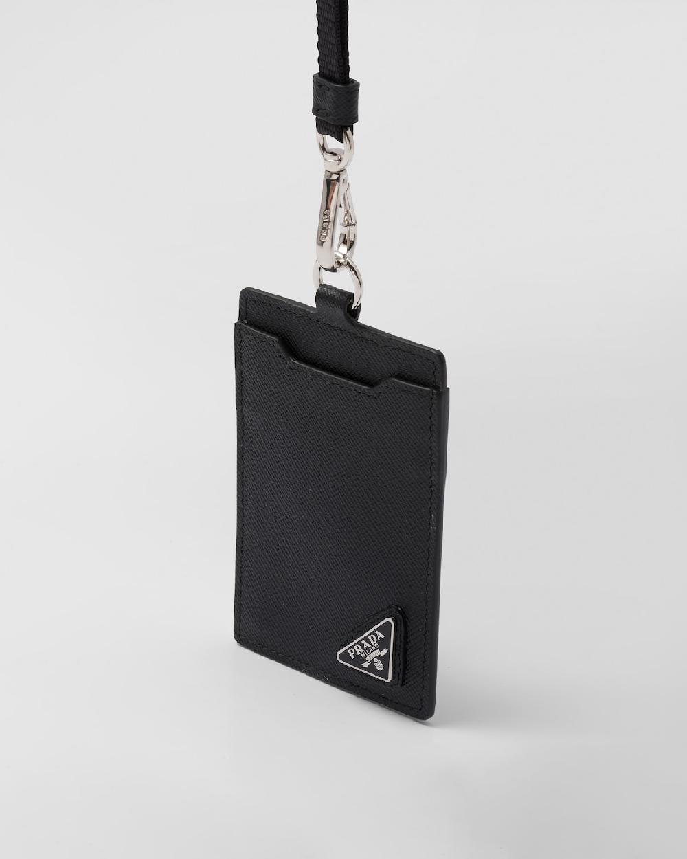 Prada Funda para tarjeta en piel Saffiano