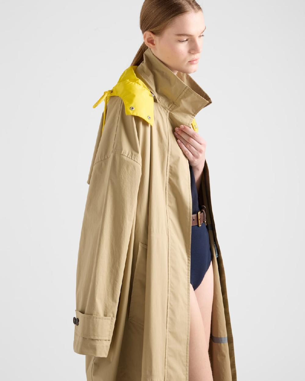 Prada Impermeable De Popelín Técnico