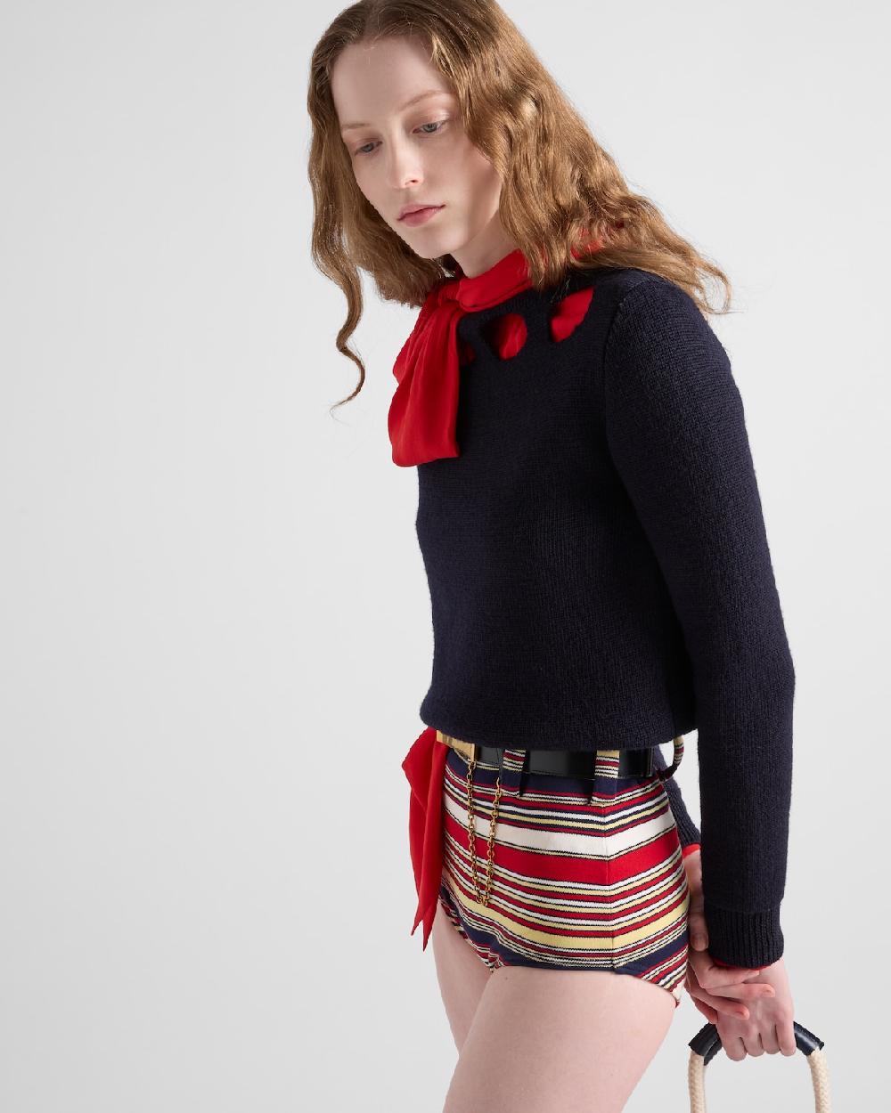 Prada Jersey Con Cuello Barco De Algodón