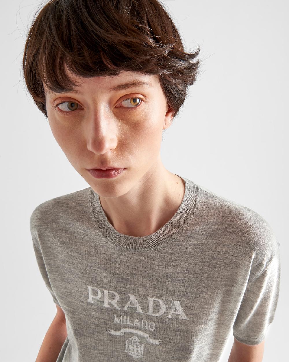 Prada Jersey Con Cuello Redondo De Cachemir