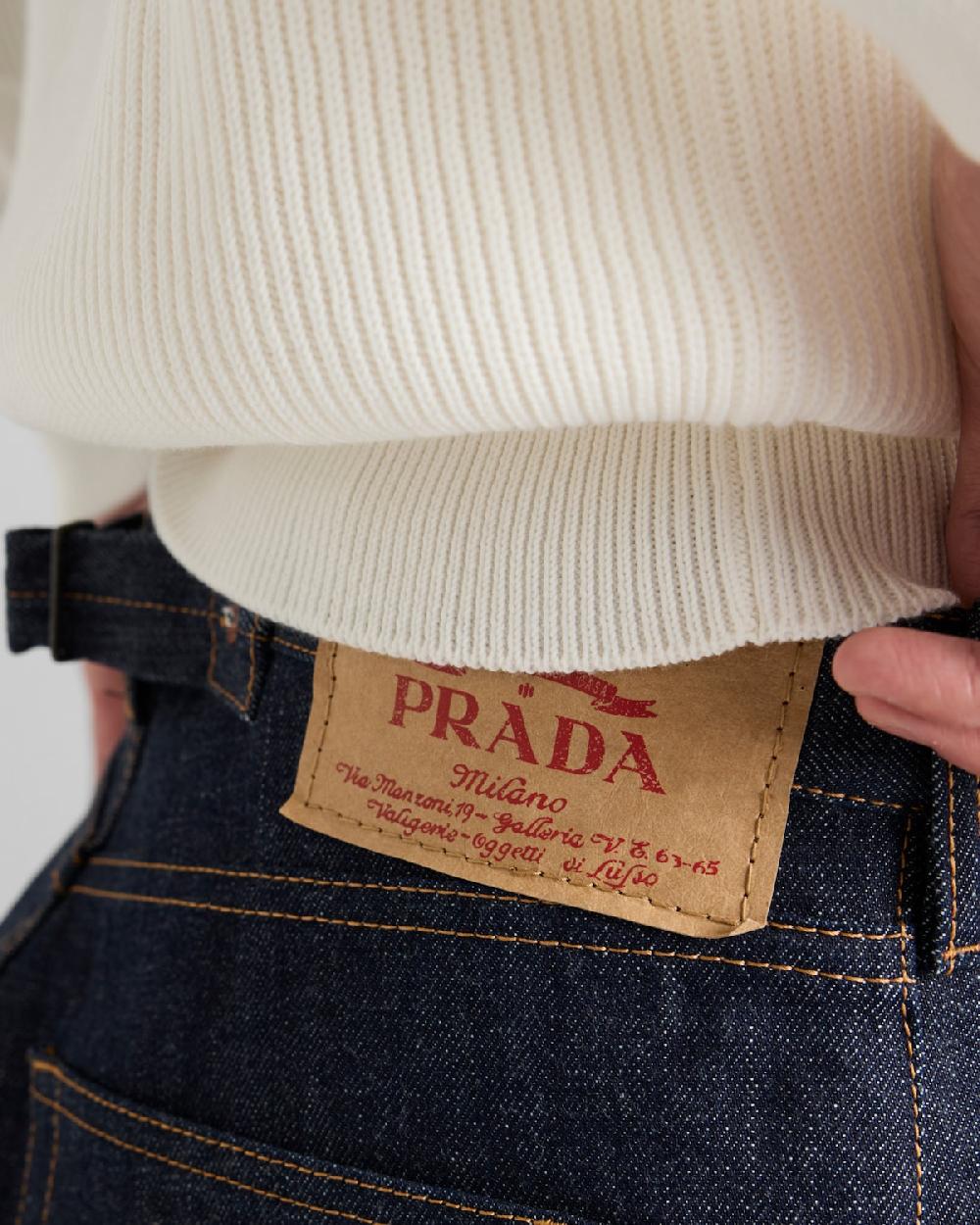 Prada Jersey De Algodón Con Cuello Redondo