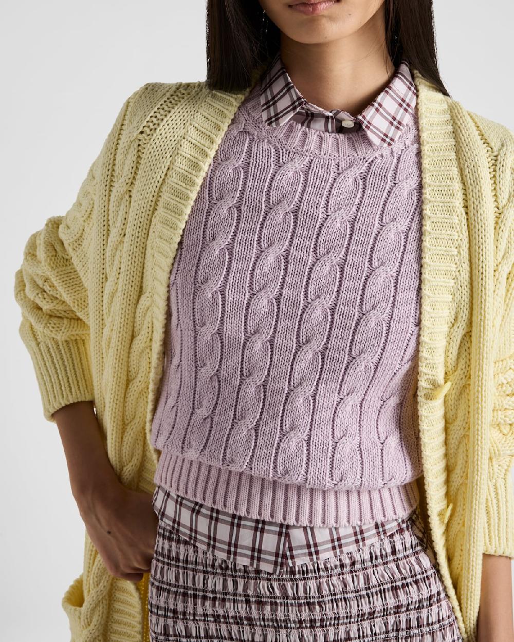 Prada Jersey De Algodón Con Cuello Redondo