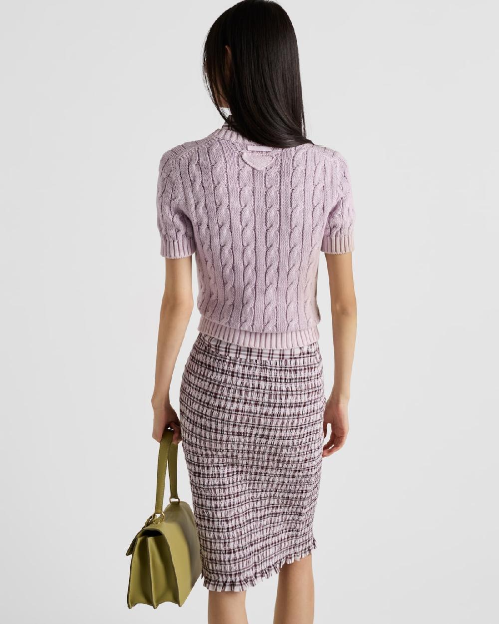 Prada Jersey De Algodón Con Cuello Redondo