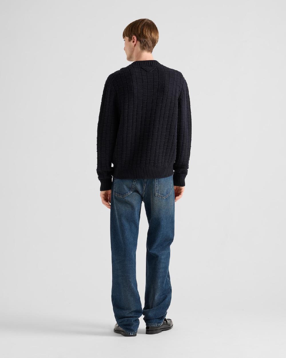 Prada Jersey De Cachemir Con Cuello Redondo