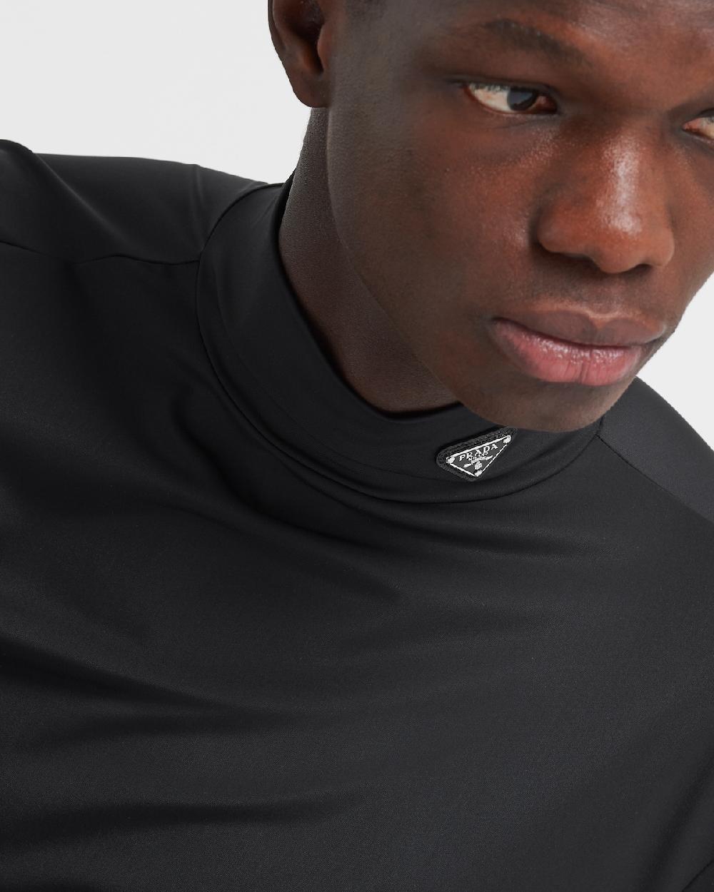 Prada Jersey De Cuello Alto De Algodón Elástico