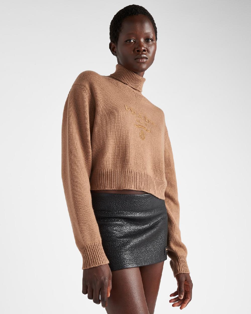 Prada Jersey De Cuello Alto De Lana Y Cachemir