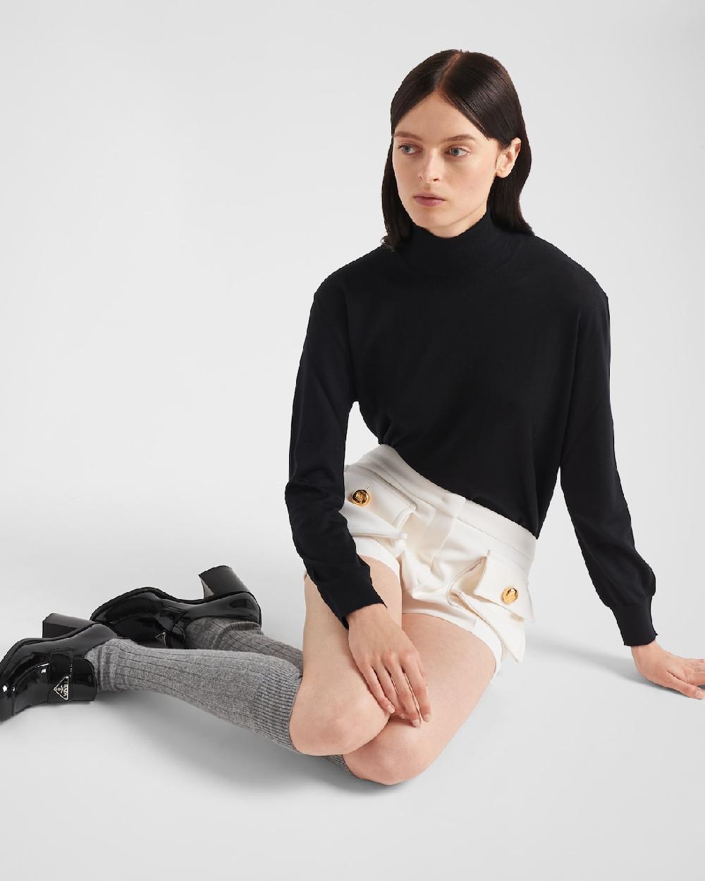 Prada Jersey De Cuello Alto De Lana Y Cachemir