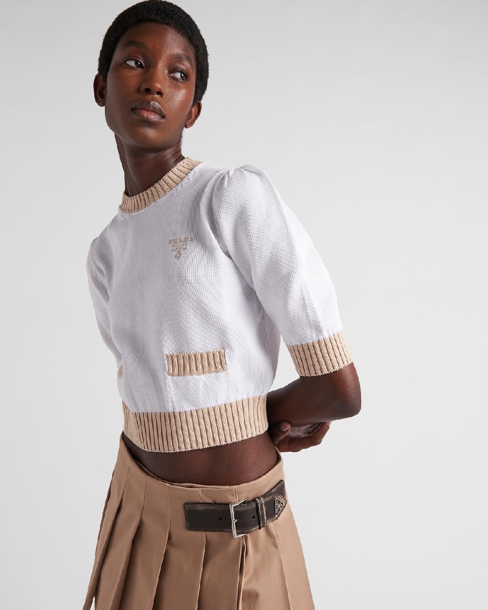 Prada Jersey De Cuello Redondo De Algodón