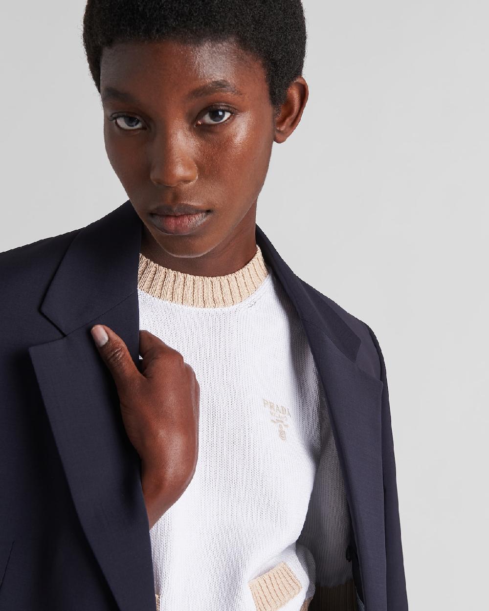 Prada Jersey De Cuello Redondo De Algodón