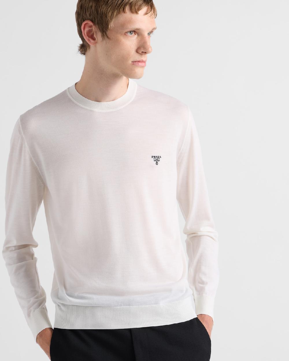 Prada Jersey De Cuello Redondo De Lana Superfina