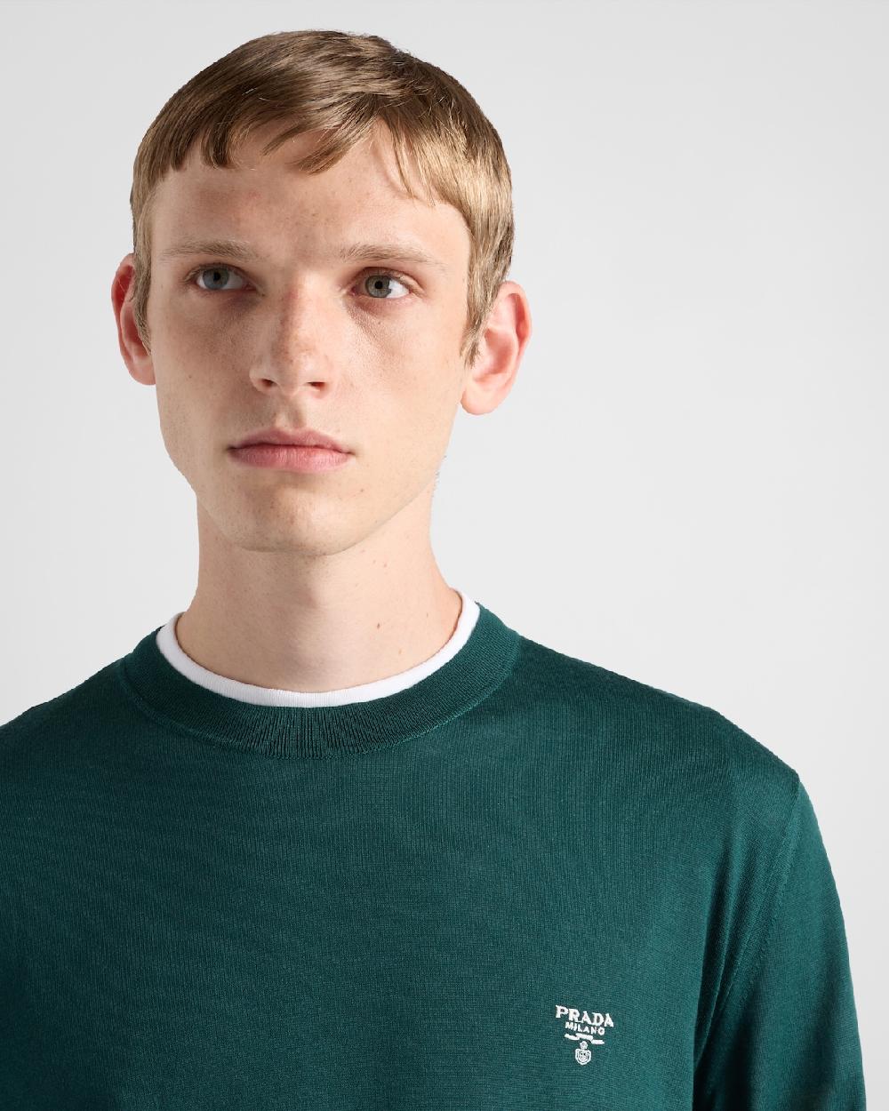 Prada Jersey De Cuello Redondo De Lana Superfina