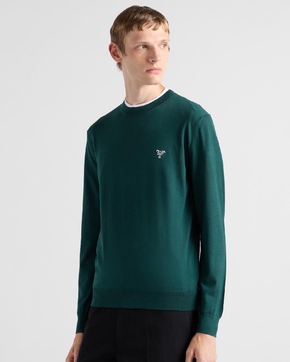 Prada Jersey De Cuello Redondo De Lana Superfina