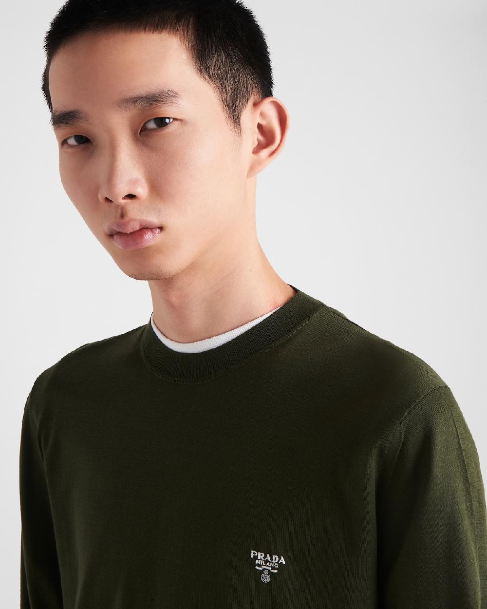 Prada Jersey De Cuello Redondo De Lana Superfina