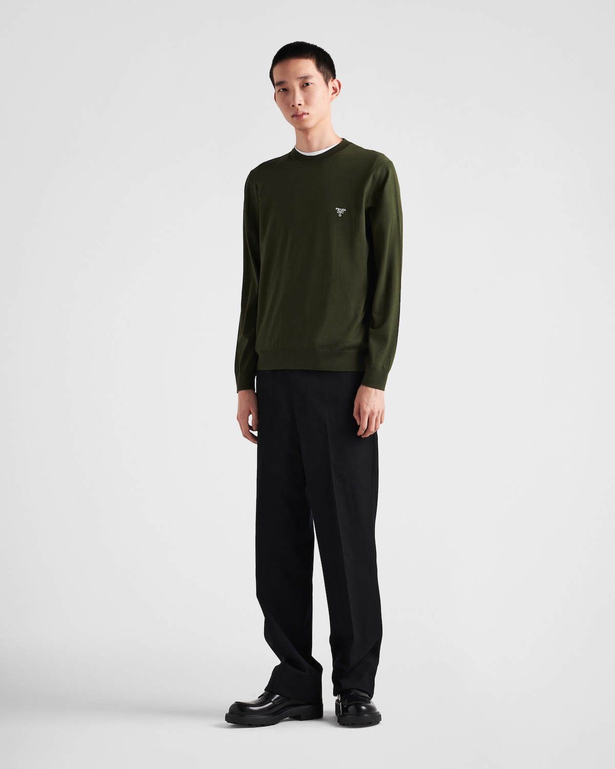 Prada Jersey de cuello redondo de lana superfina