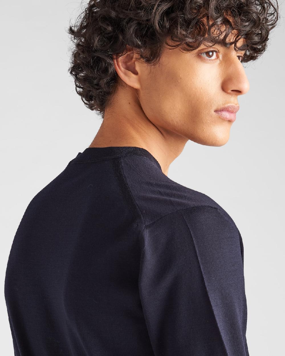 Prada Jersey De Cuello Redondo De Lana Superfina